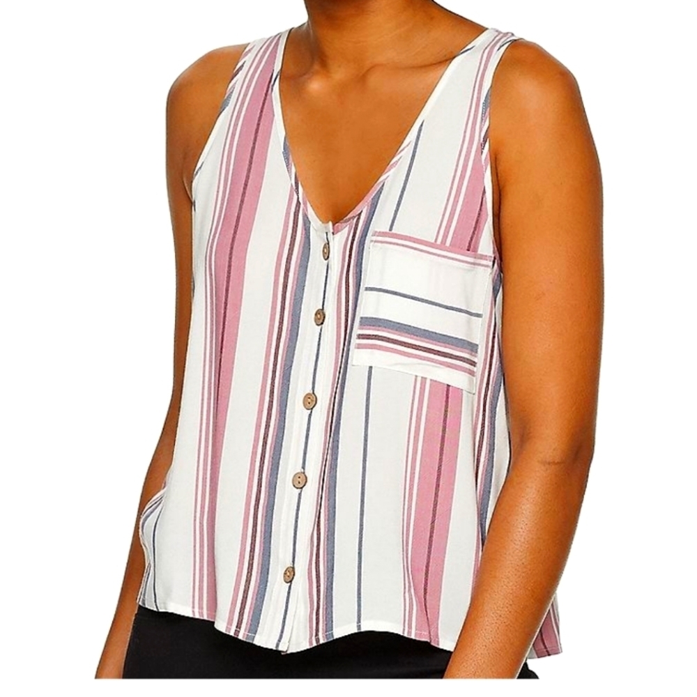 Junior's Pink Republic  Woven Tank Top XXL